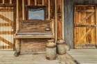 Still-life with decrepit piano in old town, Arizona, USA. Art Print